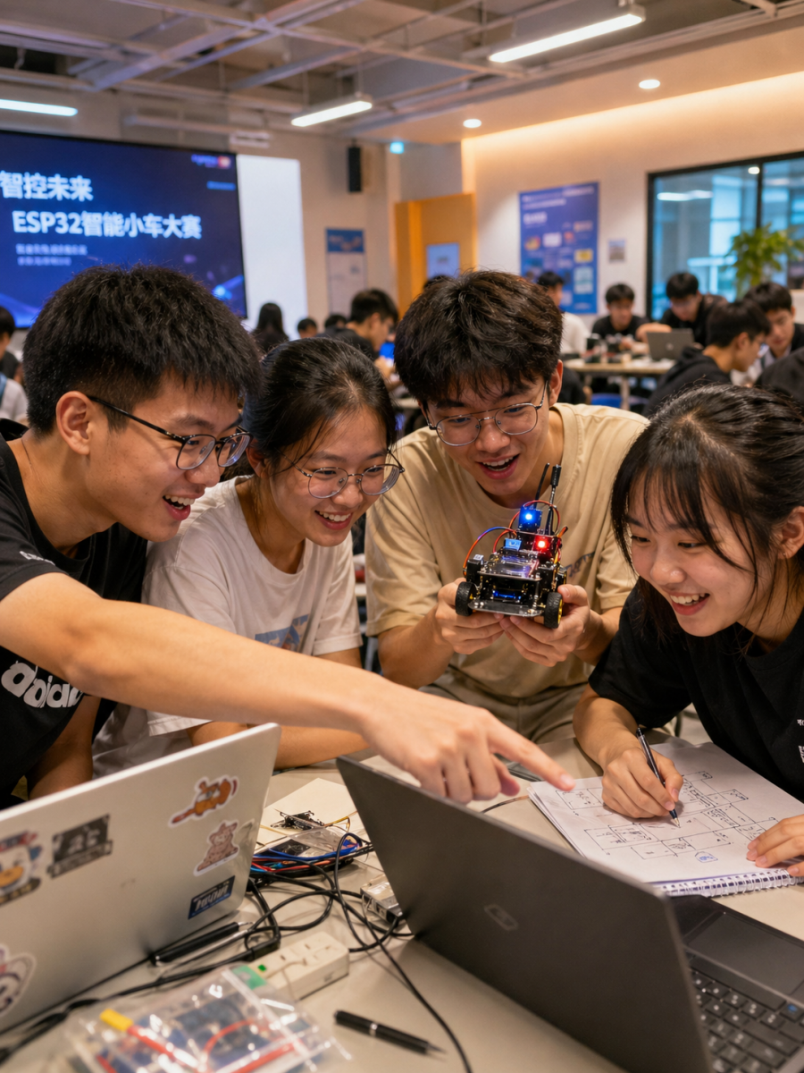 学生在课堂中进行智能小车项目实战